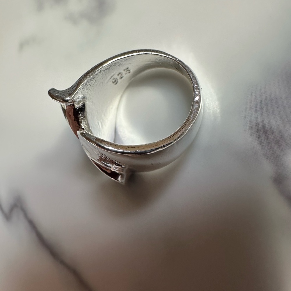 Stylish Silver 925 Adjustable Ring - image 3